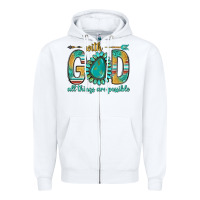 White with god all things are possible with turquoise gemstone bbs Zipper Hoodie - BundleAndBundleShop