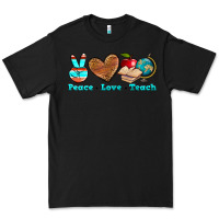 Black peace love teach Premium Tee - NancyCooperArtShop