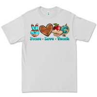 Dove Grey peace love teach Premium Tee - NancyCooperArtShop