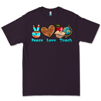 Plum peace love teach Premium Tee - NancyCooperArtShop