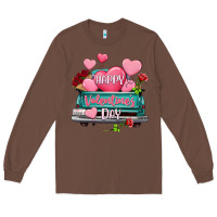 Chestnut Happy Valentine's day turquoise truck Long Sleeve Tee - HowdyJamesFarm