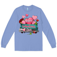 Colony Blue Happy Valentine's day turquoise truck Long Sleeve Tee - HowdyJamesFarm
