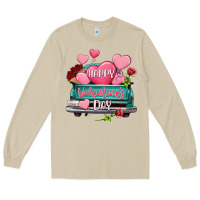 Mushroom Happy Valentine's day turquoise truck Long Sleeve Tee - HowdyJamesFarm