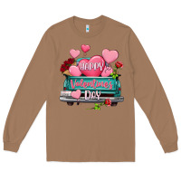 Toasted Coconut Happy Valentine's day turquoise truck Long Sleeve Tee - HowdyJamesFarm