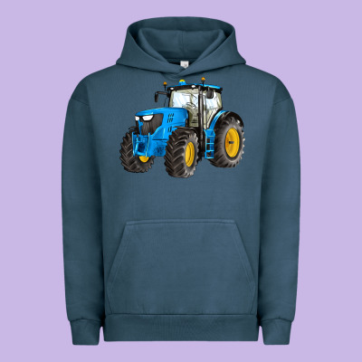 Western Farm Tractor Blue Urban Hoodie Designed By Artiststas