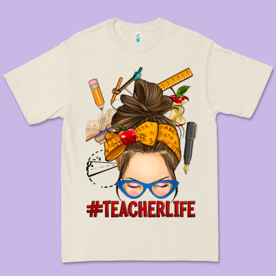 Messy Bun Teacher Life Premium Tee Designed By Ranaportraitstore