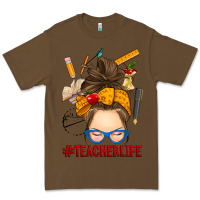 Cacao messy bun teacher life Premium Tee - RanaPortraitStore