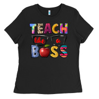 Black teach like a boss Ladies Tee - NancyCooperArtShop
