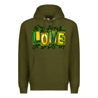 Army Green St. Patrick's Day love Premium Hoodie - FaDigitalArtStudio