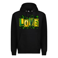 Black St. Patrick's Day love Premium Hoodie - FaDigitalArtStudio