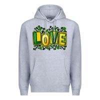 Heather Grey St. Patrick's Day love Premium Hoodie - FaDigitalArtStudio