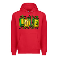 Red St. Patrick's Day love Premium Hoodie - FaDigitalArtStudio