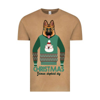 German Shepherd Dog Christmas Vintage Tee | Teevron