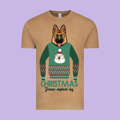 German Shepherd Dog Christmas Vintage Tee Designed By Bettercallsaul