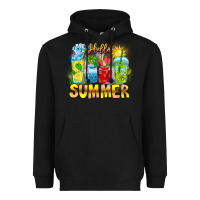 Black Hello Summer Heavyweight Hoodie - CowhideDigitalArt