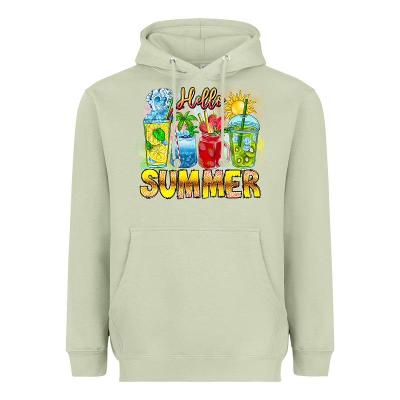 Hello Summer Heavyweight Hoodie by CowhideDigitalArt | Teevron