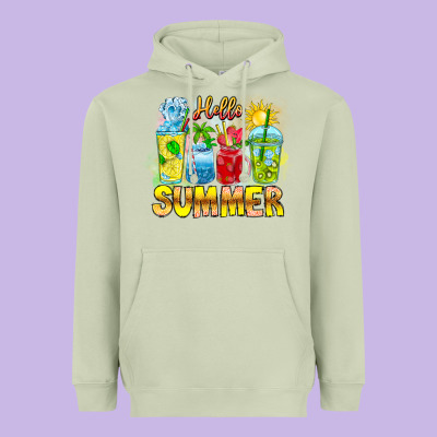 Hello Summer Heavyweight Hoodie Designed By Cowhidedigitalart