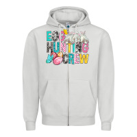 Dove Grey Egg Hunting Crew easter Day Zipper Hoodie - BundleAndBundleShop