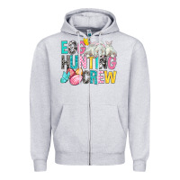 Heather Grey Egg Hunting Crew easter Day Zipper Hoodie - BundleAndBundleShop