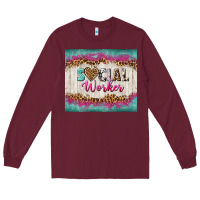 Burgundy western social worker tumbler tbs (1) Long Sleeve Tee - TumblerDesignByShophia