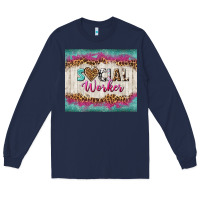 Navy western social worker tumbler tbs (1) Long Sleeve Tee - TumblerDesignByShophia