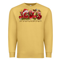 Antique Gold Jesus The Reason For The Season Premium Sweatshirt - CowhideDigitalArt