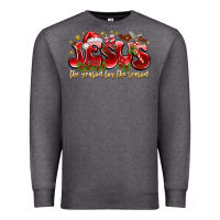 Charcoal Heather Jesus The Reason For The Season Premium Sweatshirt - CowhideDigitalArt