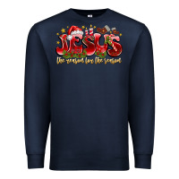 Navy Jesus The Reason For The Season Premium Sweatshirt - CowhideDigitalArt