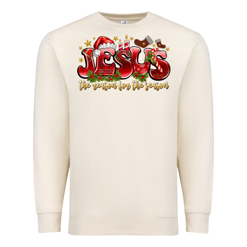 Jesus The Reason For The Season Premium Sweatshirt by CowhideDigitalArt | Teevron