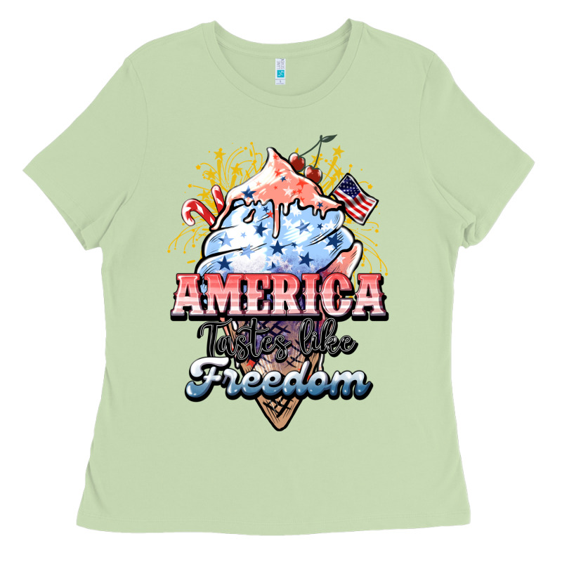 America Ice Cream Ladies Tee by NancyCooperArtShop | Teevron