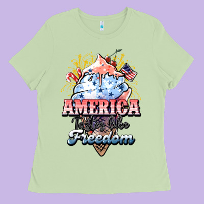 America Ice Cream Ladies Tee Designed By Nancycooperartshop