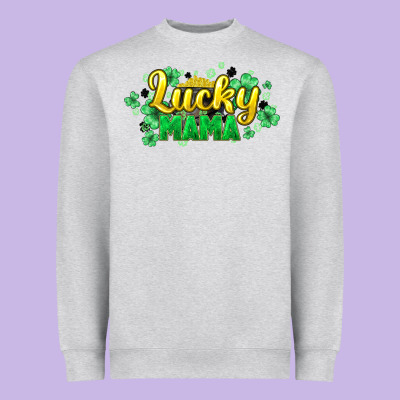 Lucky Mama Mother's Day Heavyweight Sweatshirt Designed By Howdyjamesfarm