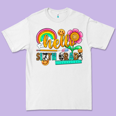 Hello Sixth Grade Premium Tee Designed By Nancycooperartshop