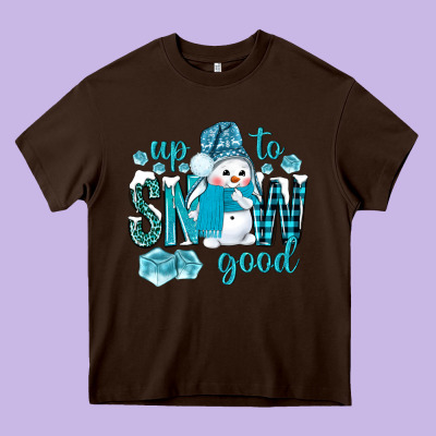 Up To Snow Good And Cute Snowman Heavy Core Tee Designed By Nancycooperartshop