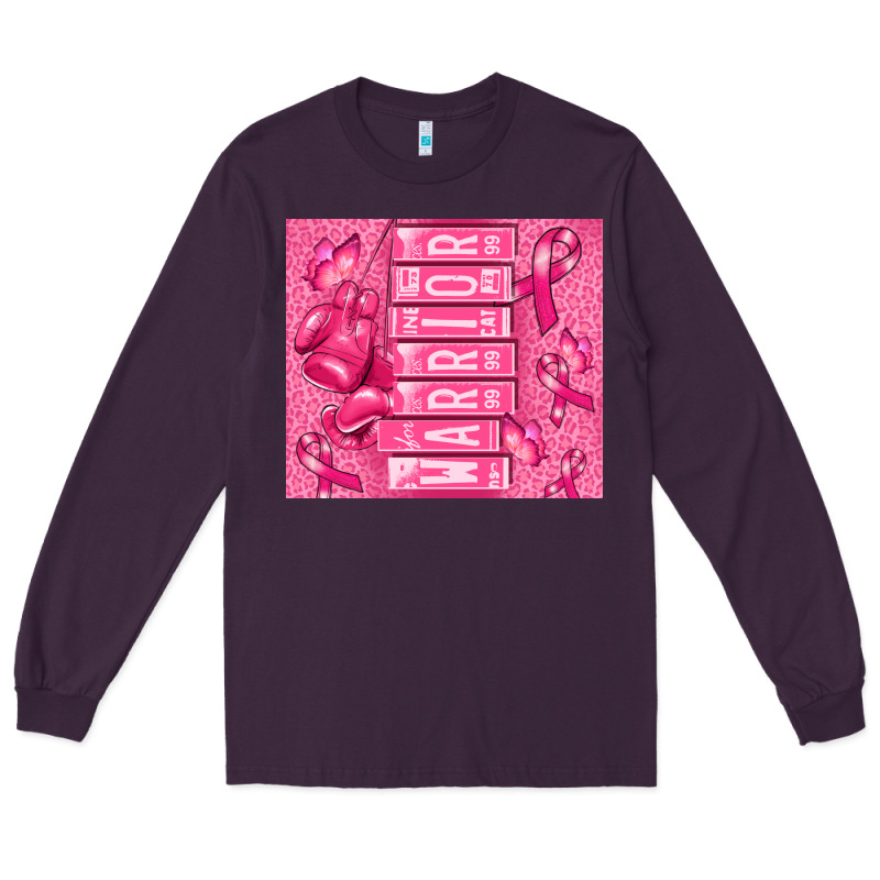Warrior Breast Cancer Long Sleeve Tee by RanaPortraitStore | Teevron