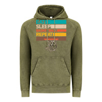 Vintage Olive Eat Sleep Basketball Repeat Vintage Hoodie - Bettercallsaul