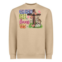 Mushroom Oh how he loves us Easter Day Heavyweight Sweatshirt - CowGirlArtShop
