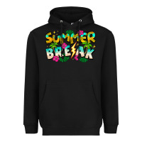 Black Summer Break Heavyweight Hoodie - CowhideDigitalArt
