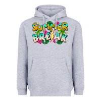Heather Grey Summer Break Heavyweight Hoodie - CowhideDigitalArt