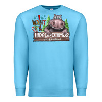 Ocean Blue IWant Hippopota maps For Christmas Premium Sweatshirt - CowhideDigitalArt
