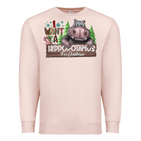 Pale Pink IWant Hippopota maps For Christmas Premium Sweatshirt - CowhideDigitalArt