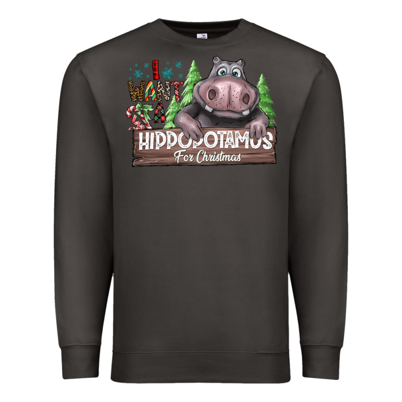 Iwant Hippopota Maps For Christmas Premium Sweatshirt by CowhideDigitalArt | Teevron