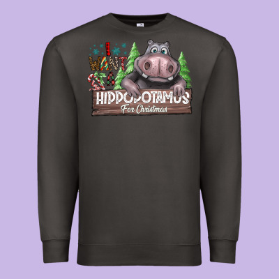Iwant Hippopota Maps For Christmas Premium Sweatshirt Designed By Cowhidedigitalart