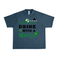 Midnight Navy Safety First Drink With A Nurse Urban Heavy Tee - Bettercallsaul
