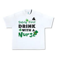 White Safety First Drink With A Nurse Urban Heavy Tee - Bettercallsaul