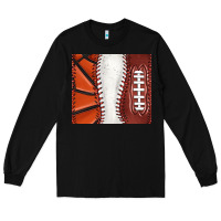 Black baseball and basketball and football tumbler tbs Long Sleeve Tee - TumblerDesignByShophia