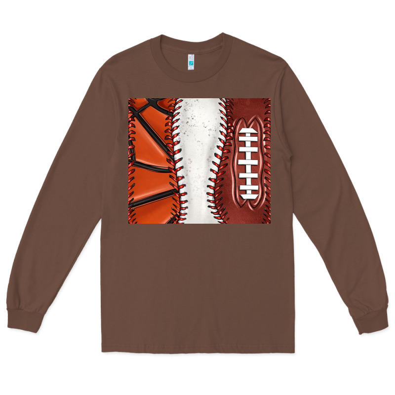 Baseball And Basketball And Football Tumbler Tbs Long Sleeve Tee by TumblerDesignByShophia | Teevron