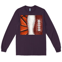 Plum baseball and basketball and football tumbler tbs Long Sleeve Tee - TumblerDesignByShophia