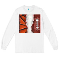 White baseball and basketball and football tumbler tbs Long Sleeve Tee - TumblerDesignByShophia