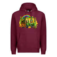Burgundy lucky gnomes truck St. Patrick's Day Premium Hoodie - FaDigitalArtStudio